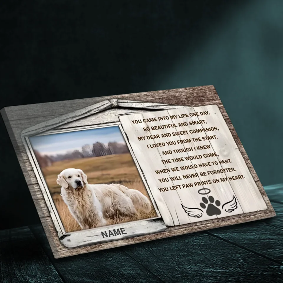 Customizable Pet Memorial Canvas - Cherish the Paw Prints on Your Heart