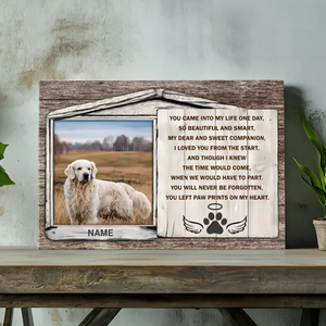 Customizable Pet Memorial Canvas - Cherish the Paw Prints on Your Heart
