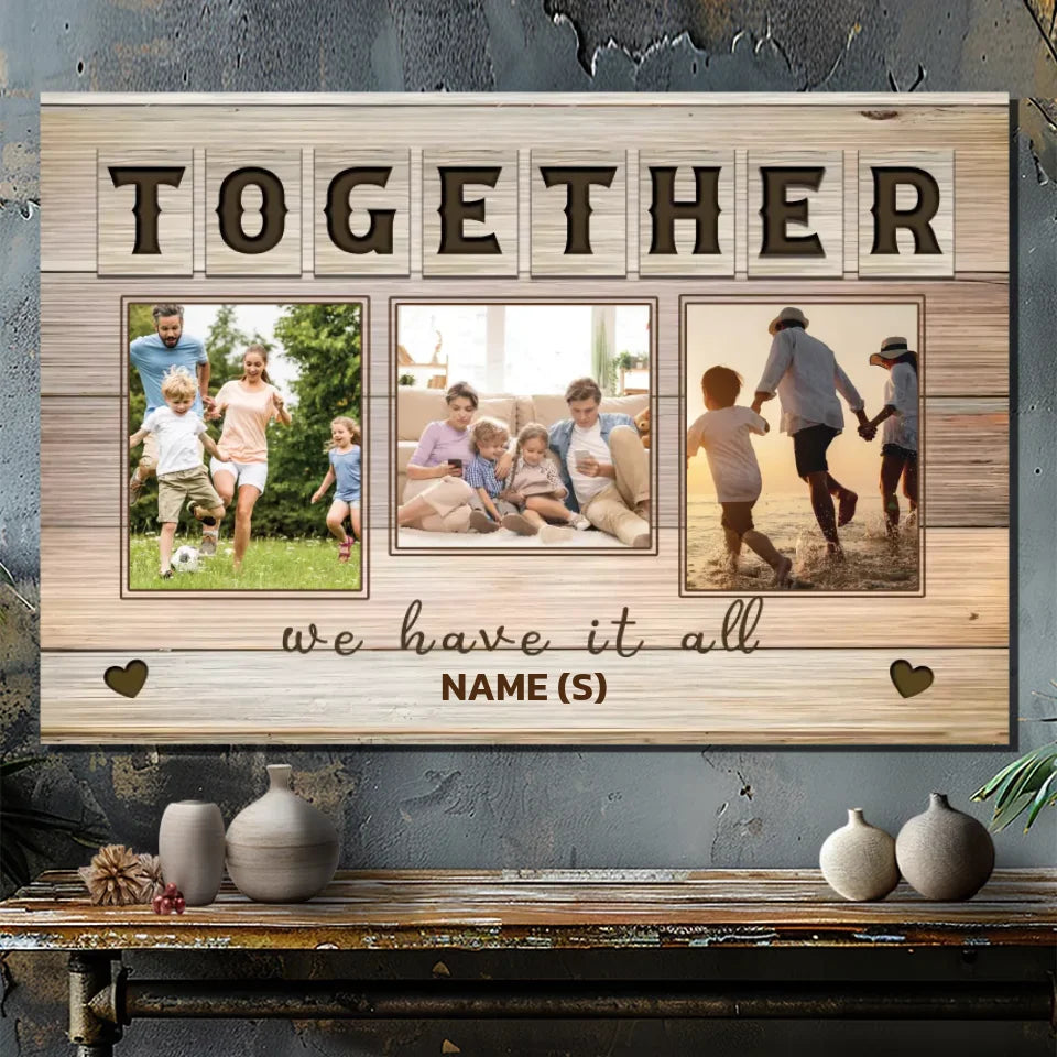 Personalized Together Family Photo Canvas - Cherish Every Moment