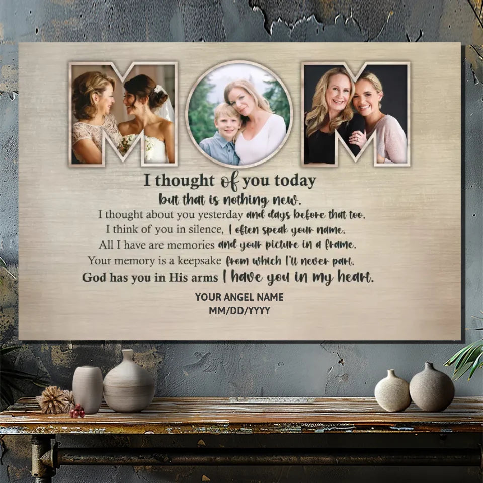 Custom Canvas Painting of Mom's Photo - Forever In My Heart | 89Prints