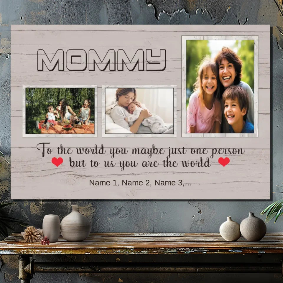 A World of Love: Personalized Canvas for Mom At 89Prints