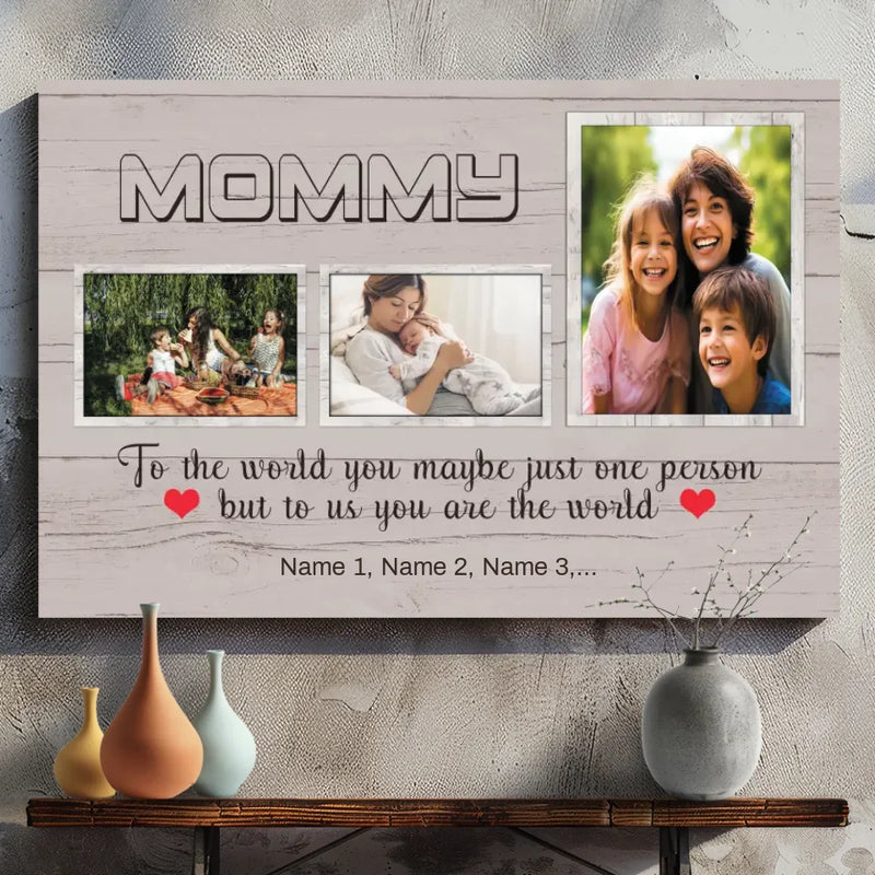 A World of Love: Personalized Canvas for Mom At 89Prints