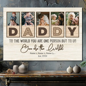 Dad is the World to My Life - Personalized Canvas Painting at 89Prints