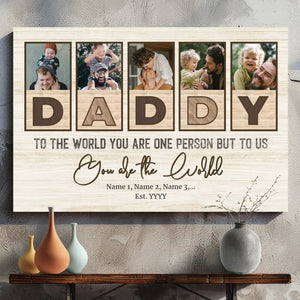 Dad is the World to My Life - Personalized Canvas Painting at 89Prints