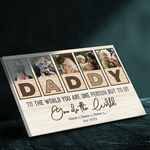 Dad is the World to My Life - Personalized Canvas Painting at 89Prints