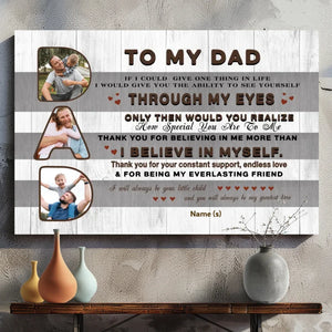 To My Dad: You Are My Greatest Hero - Customizable Canvas Art