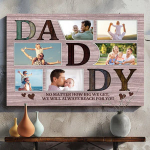 Personalized Father-Son Canvas Painting - Wherever You Go, Always Remember Dad