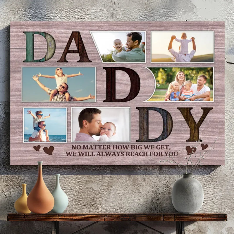 Personalized Father-Son Canvas Painting - Wherever You Go, Always Remember Dad