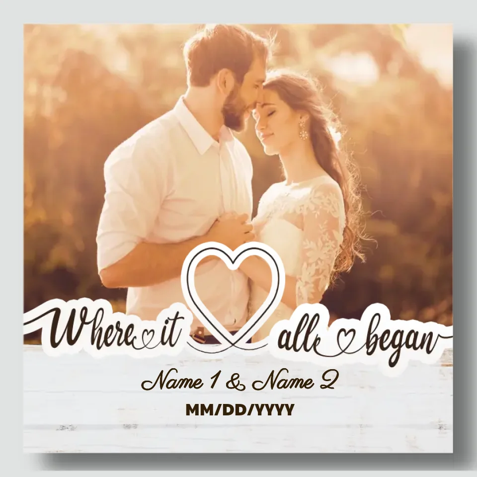 Customizable Canvas for Couples: Where It All Began - Perfect for Anniversaries