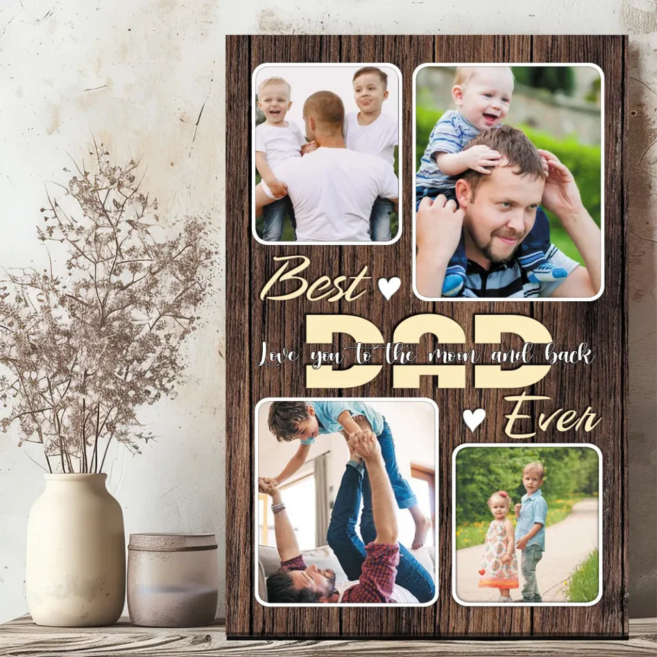 Personalized 'Best Dad Ever' Canvas Art – Customizable Father's Day Gift