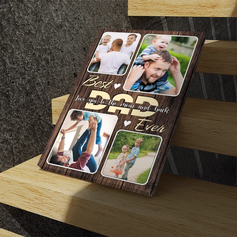 Personalized 'Best Dad Ever' Canvas Art – Customizable Father's Day Gift