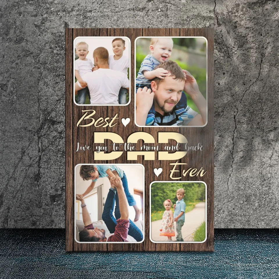 Personalized 'Best Dad Ever' Canvas Art – Customizable Father's Day Gift