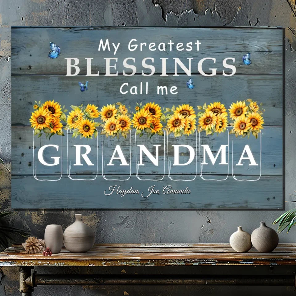 Custom Grandma Canvas with Sunflowers - A Unique and Meaningful Gift