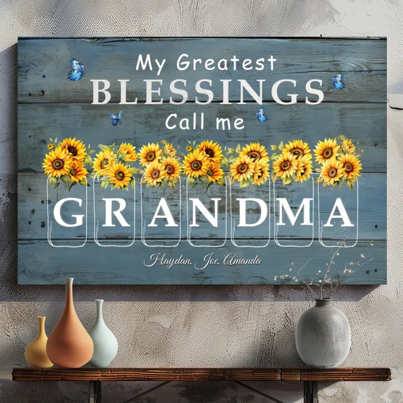 Custom Grandma Canvas with Sunflowers - A Unique and Meaningful Gift