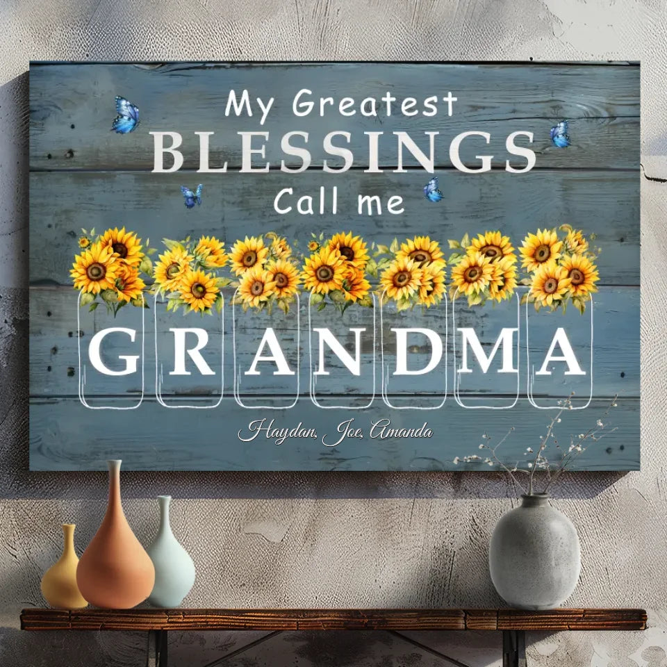 Custom Grandma Canvas with Sunflowers - A Unique and Meaningful Gift