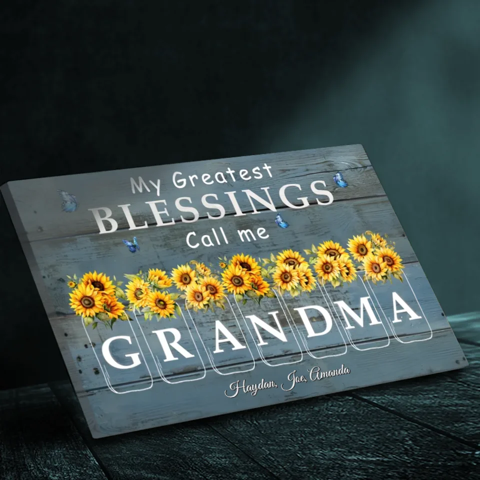 Custom Grandma Canvas with Sunflowers - A Unique and Meaningful Gift