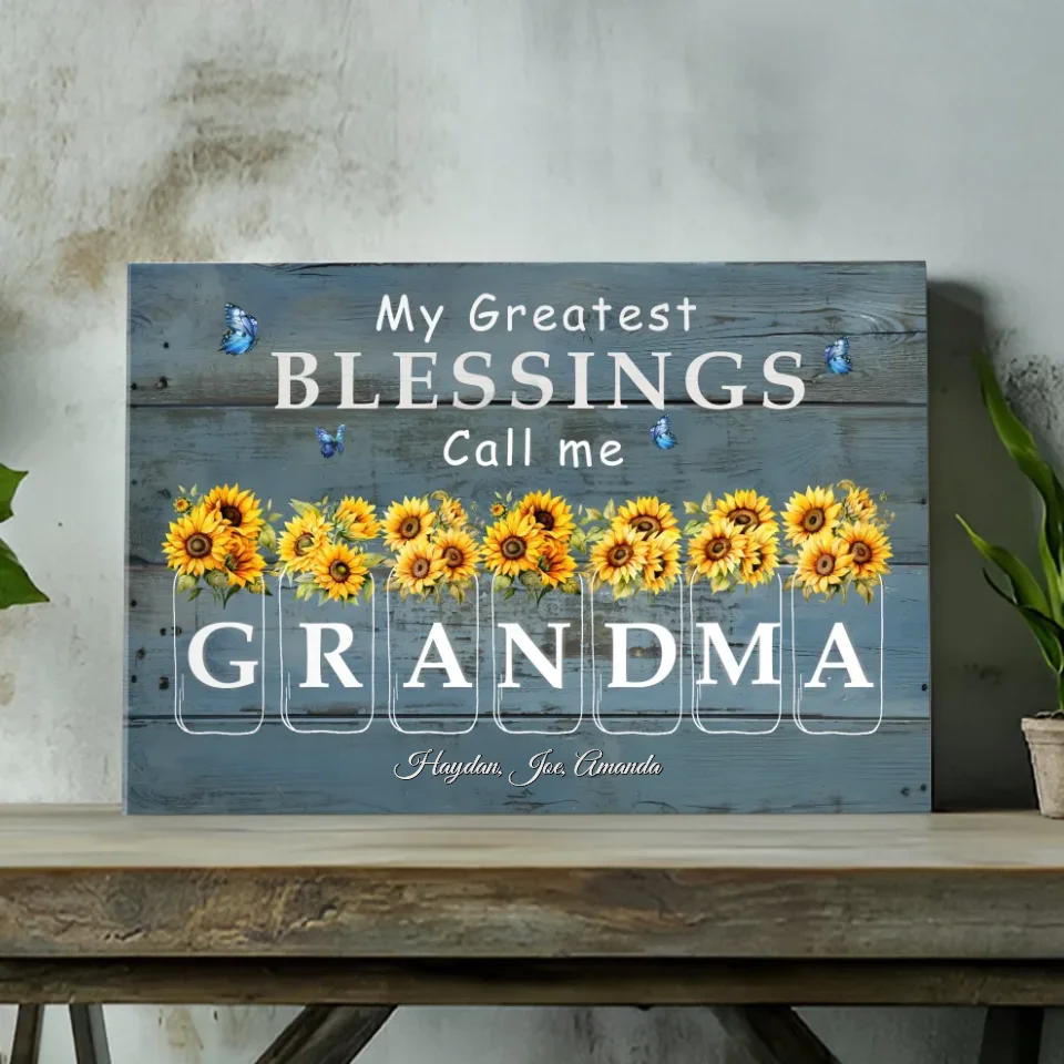 Custom Grandma Canvas with Sunflowers - A Unique and Meaningful Gift