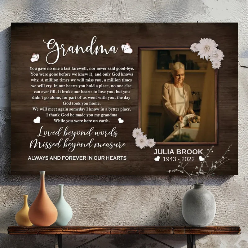Heartfelt Customizable Canvas for Grandma – A Tribute of Love | 89Prints