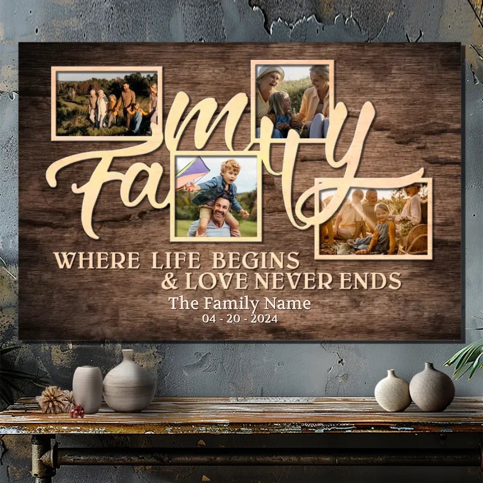 89Prints Personalized Family Canvas – Celebrate Where Life and Love Unite