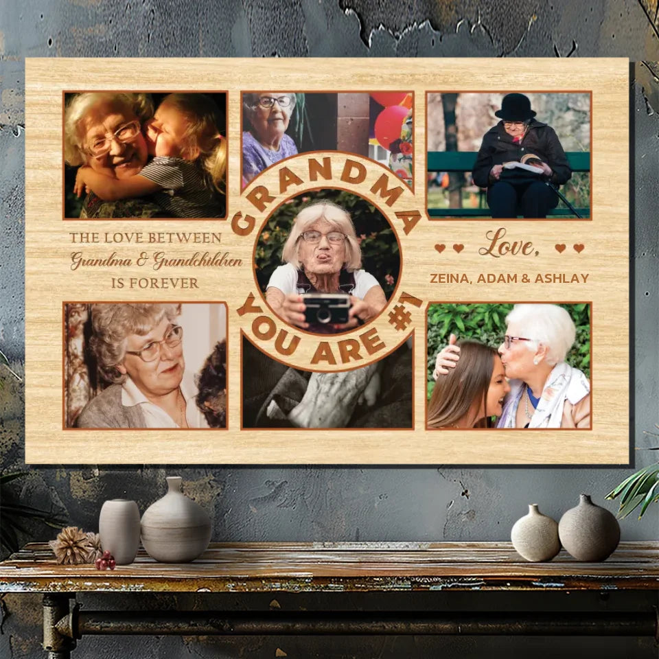 Customizable Grandma & Grandchildren Canvas - A Forever Bond by 89Prints