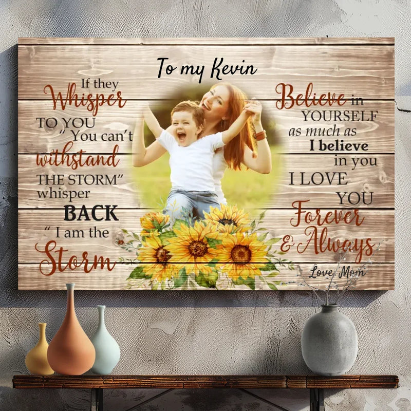 Custom Canvas for Son - Empowering Message from Mom by 89Prints