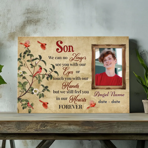 Forever in Our Hearts – Personalized Son Memorial Canvas | 89Prints