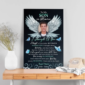 “To My Son in Heaven” Memorial Canvas – Personalized Tribute | 89Prints