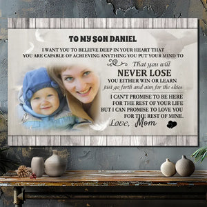 Inspiring Custom Canvas for Your Son – Motivational Message from 89Prints