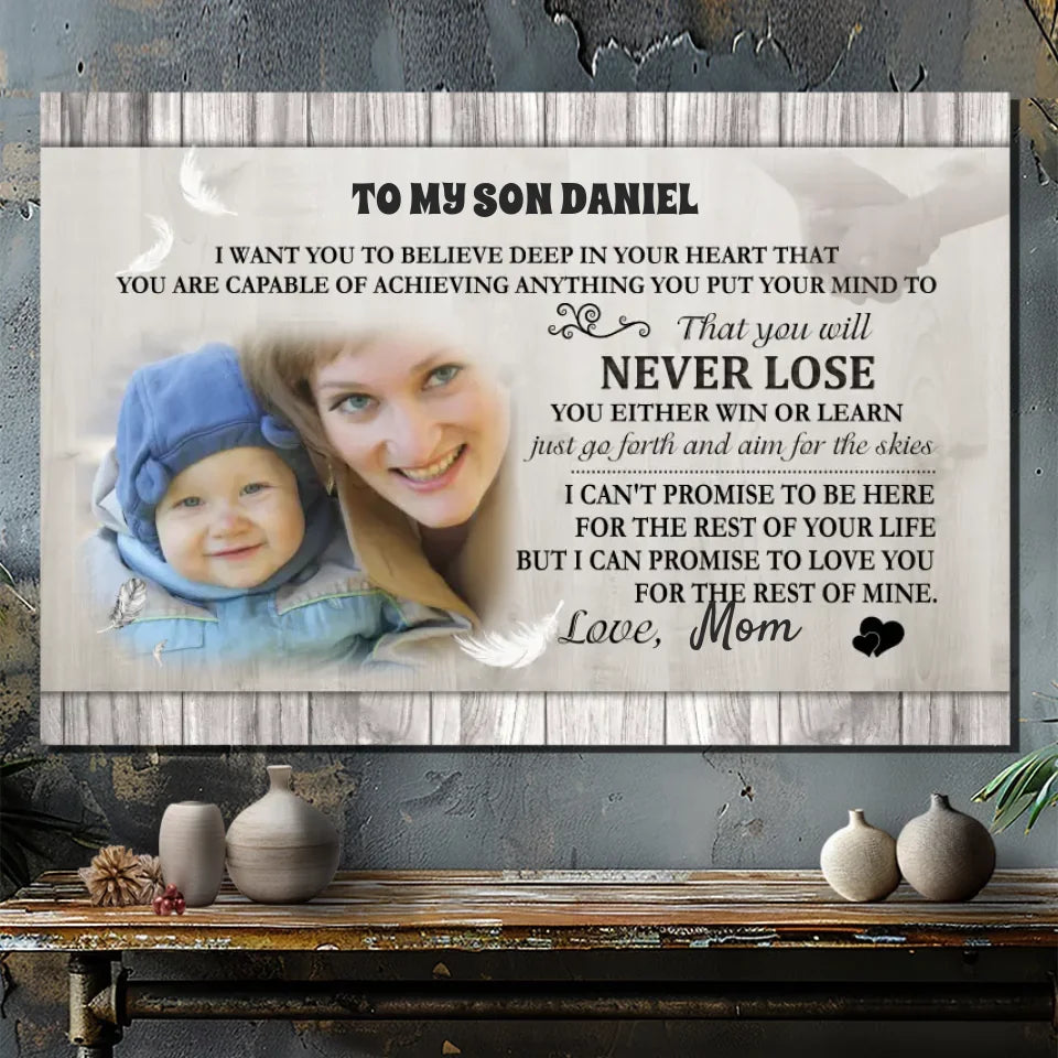 Inspiring Custom Canvas for Your Son – Motivational Message from 89Prints