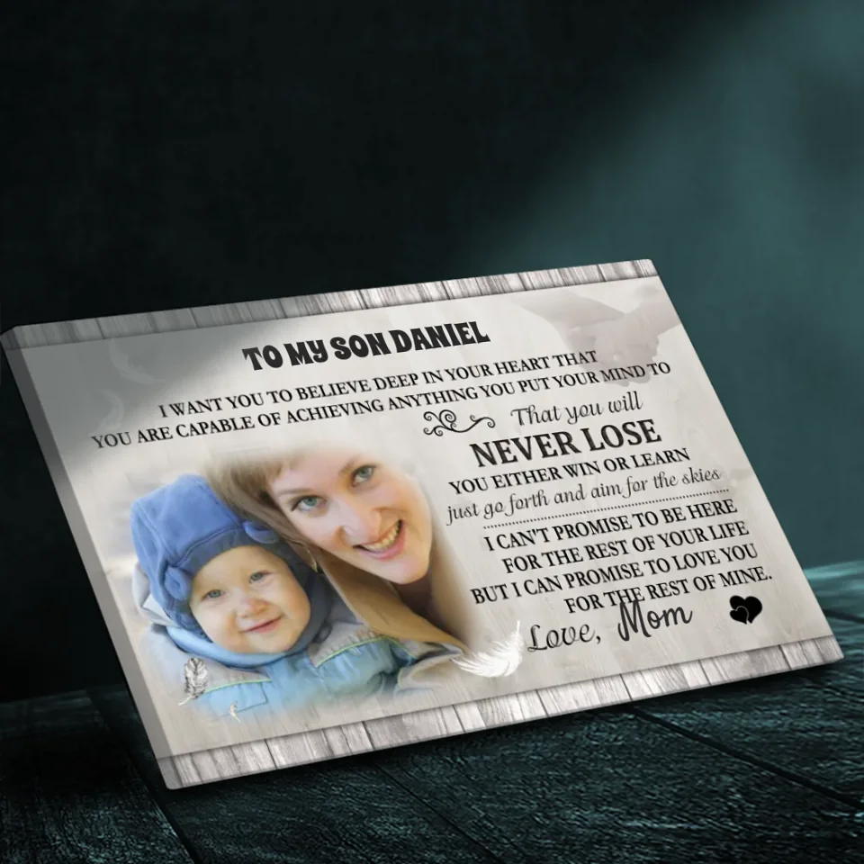 Inspiring Custom Canvas for Your Son – Motivational Message from 89Prints