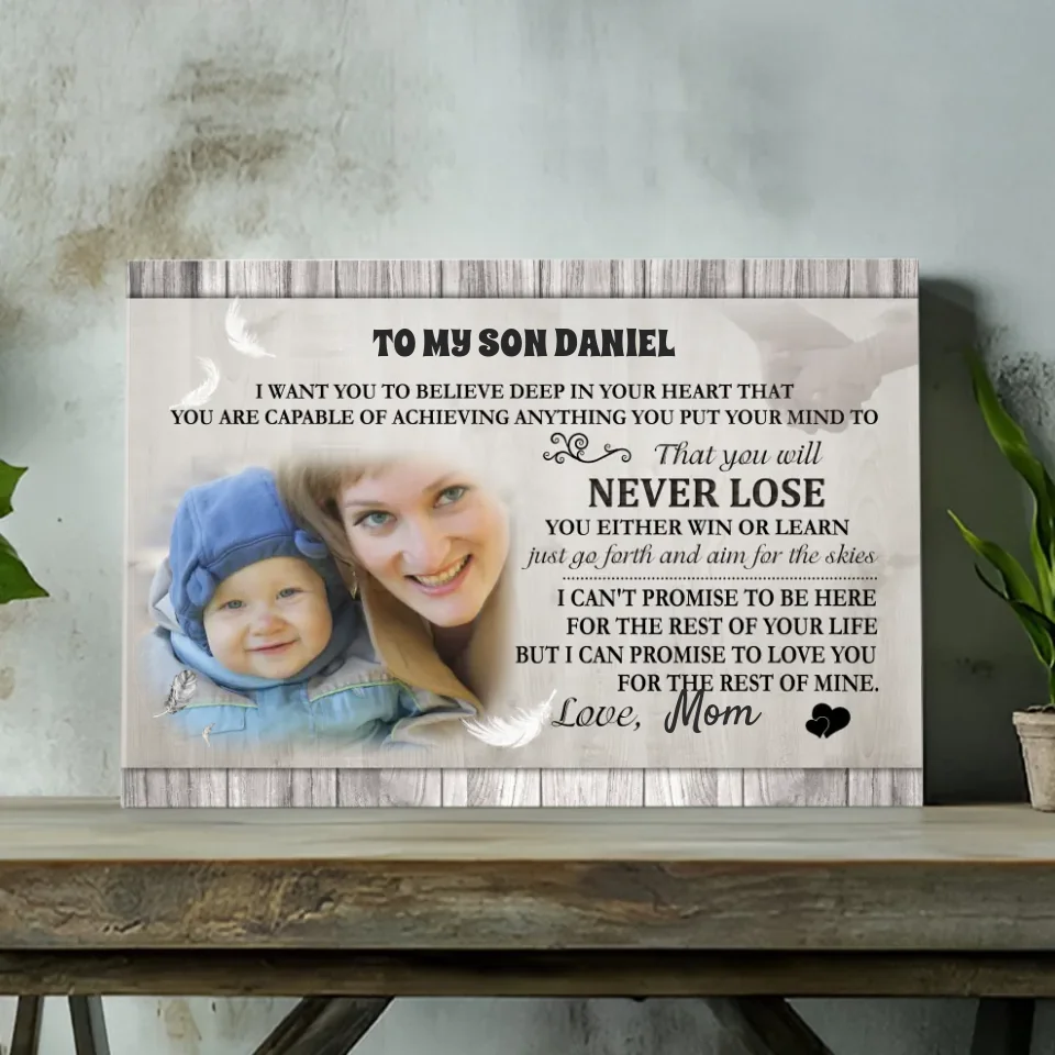 Inspiring Custom Canvas for Your Son – Motivational Message from 89Prints