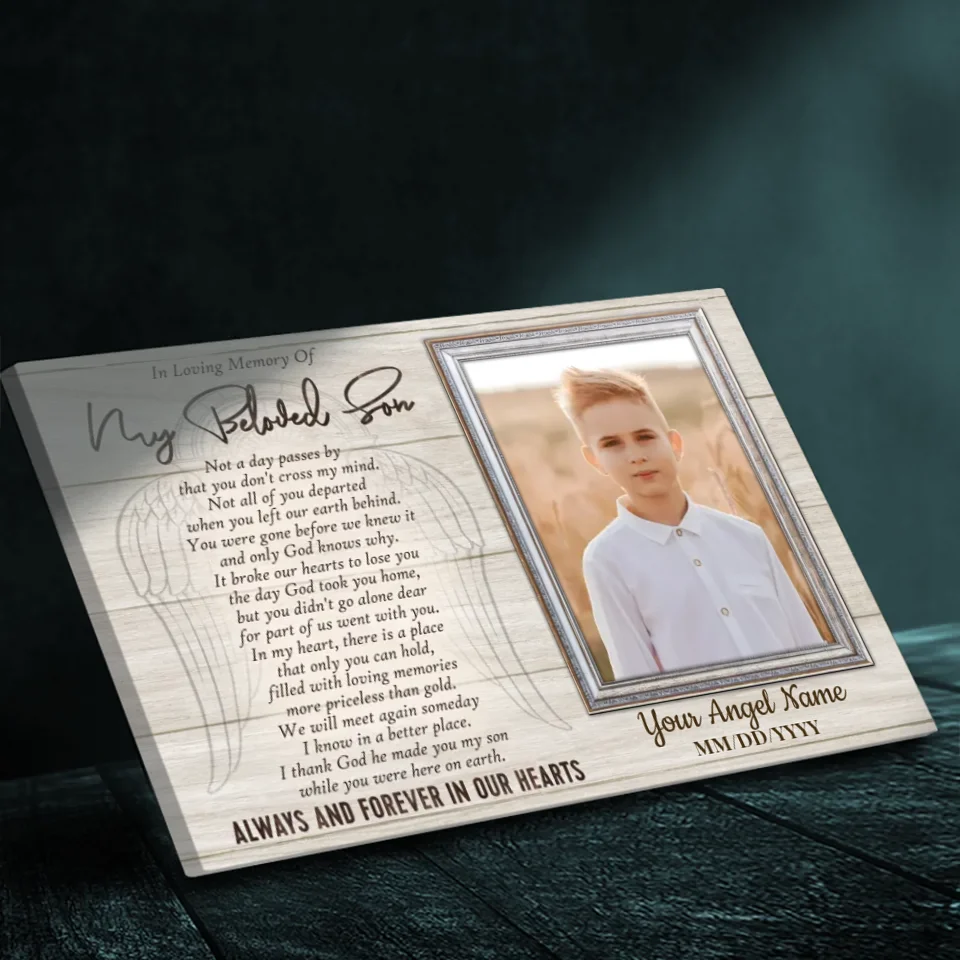 Heartfelt Custom Canvas in Loving Memory of Your Son – 89Prints