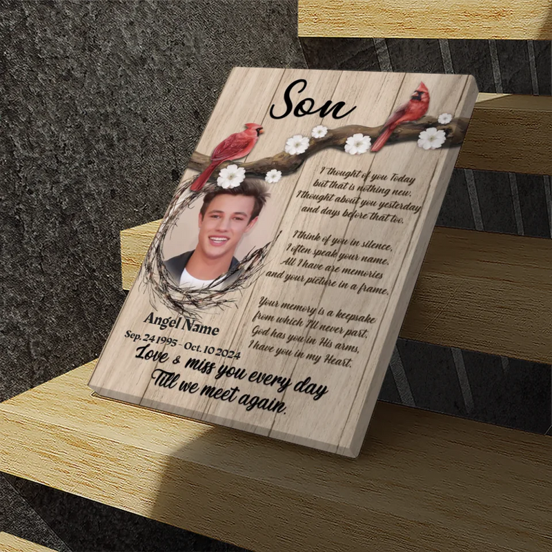 Cherished Custom Canvas Tribute for Your Son – Forever in Our Hearts – 89Prints