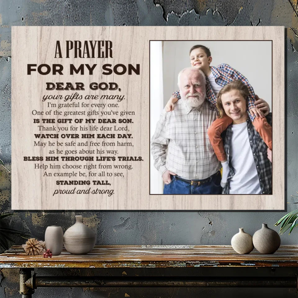 Heartfelt Custom Canvas Prayer for Your Son – Blessings from 89Prints