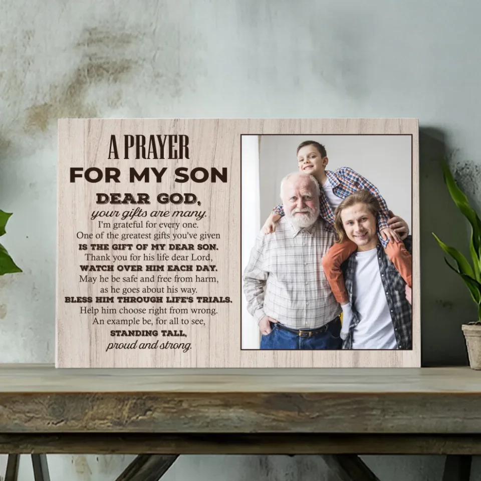 Heartfelt Custom Canvas Prayer for Your Son – Blessings from 89Prints