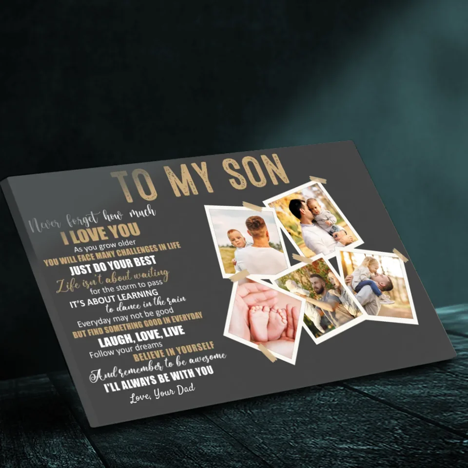 Personalized Canvas for Son - Motivational & Heartfelt Message | 89Prints