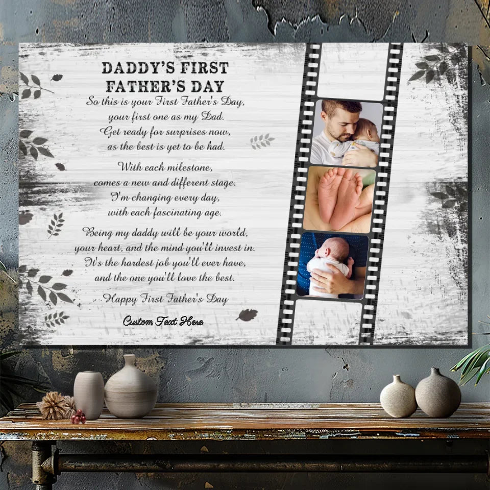 Custom Canvas - Celebrate New Fatherhood: Daddy's First Father's Day