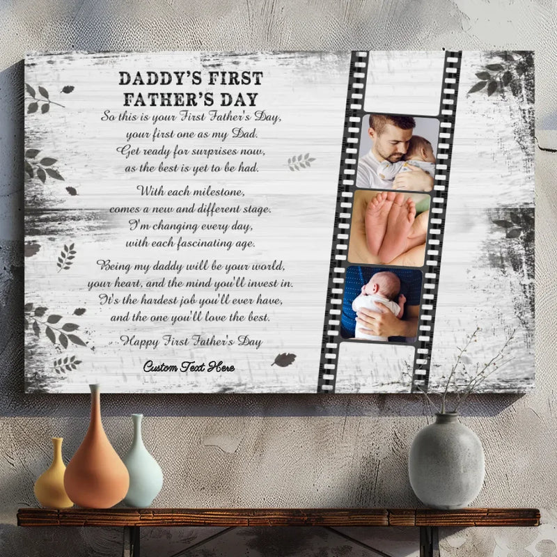 Custom Canvas - Celebrate New Fatherhood: Daddy's First Father's Day
