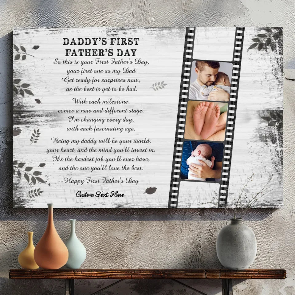 Custom Canvas - Celebrate New Fatherhood: Daddy's First Father's Day