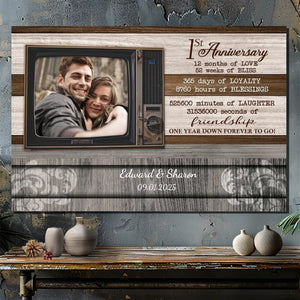 Custom Anniversary Canvas – Celebrate One Year of Love with Personalized Art