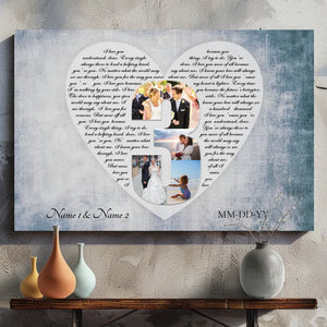 3rd Anniversary Custom Canvas - Personalized 4-Photo Collage with Names