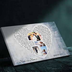 3rd Anniversary Custom Canvas - Personalized 4-Photo Collage with Names
