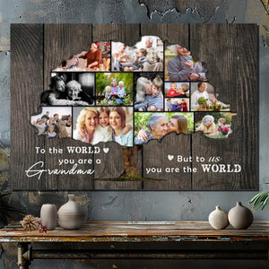 Personalized Family Tree Canvas for Grandma - You Are Our World | 89Prints