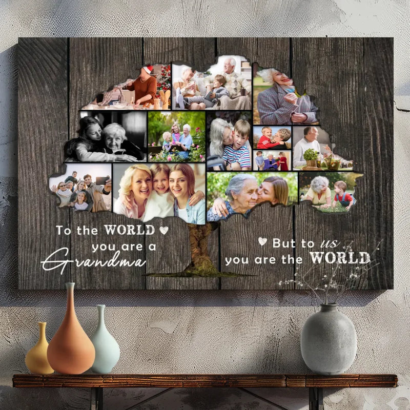 Personalized Family Tree Canvas for Grandma - You Are Our World | 89Prints