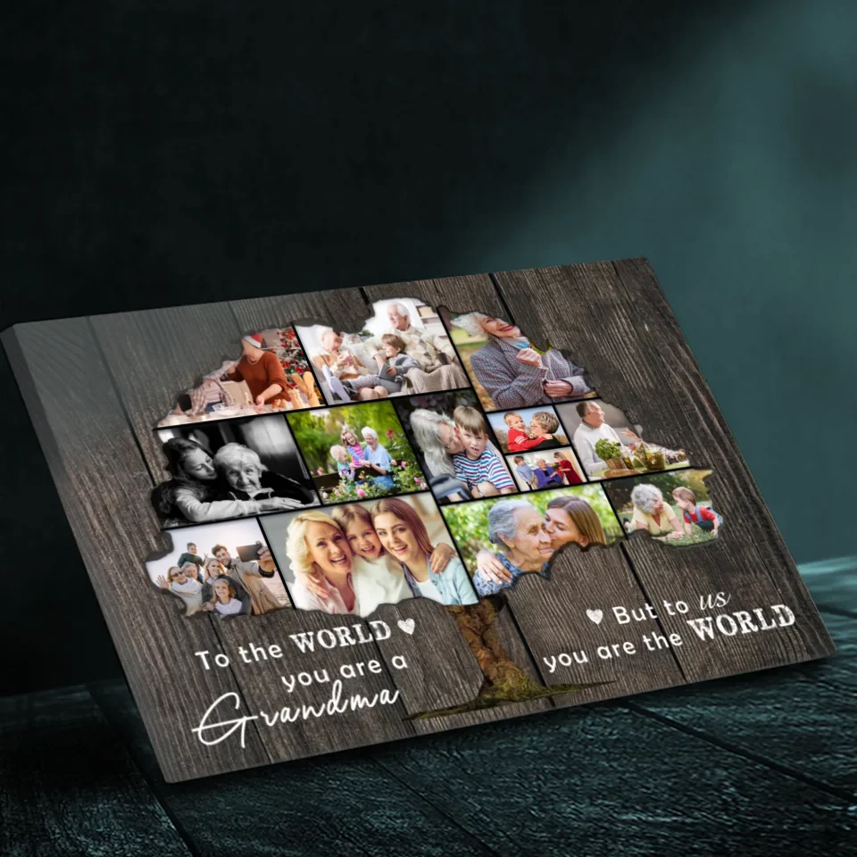 Personalized Family Tree Canvas for Grandma - You Are Our World | 89Prints