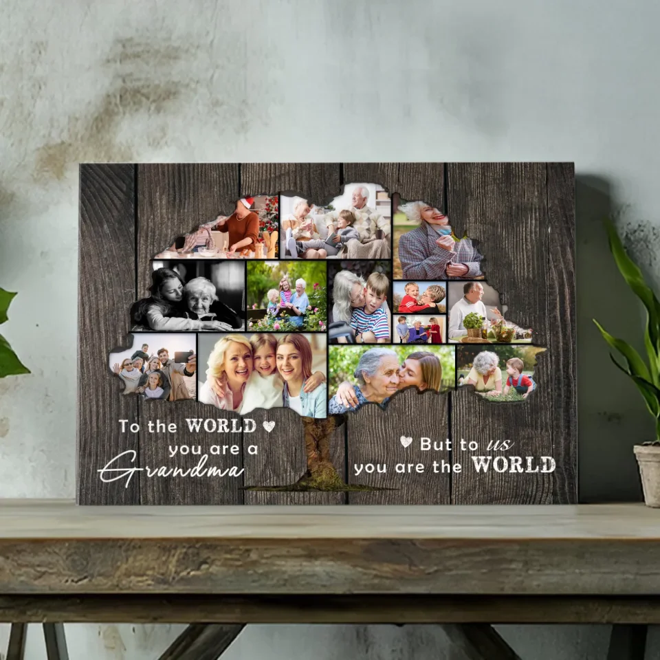 Personalized Family Tree Canvas for Grandma - You Are Our World | 89Prints