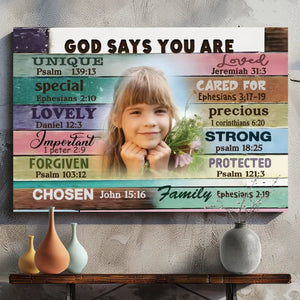Personalized 'God Says You Are' Canvas for Daughters – Inspiring Christian Gift | 89Prints