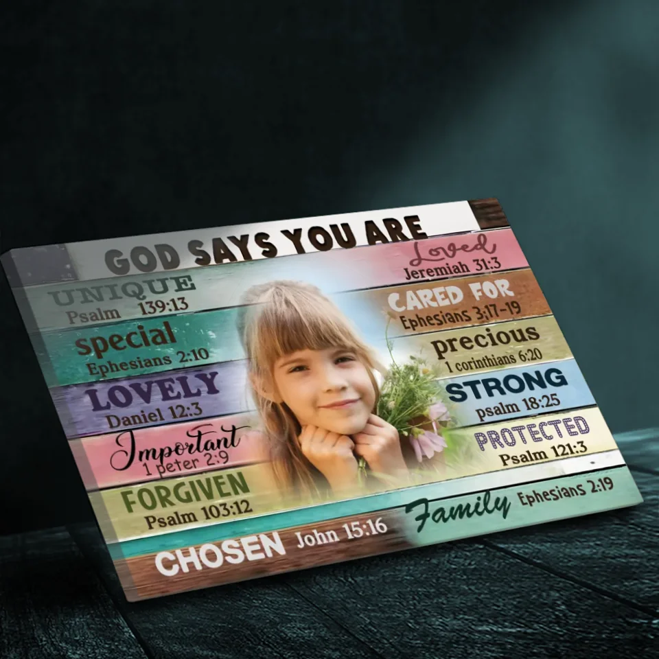 Personalized 'God Says You Are' Canvas for Daughters – Inspiring Christian Gift | 89Prints