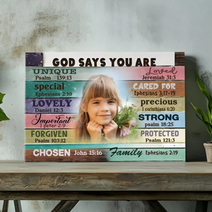 Personalized 'God Says You Are' Canvas for Daughters – Inspiring Christian Gift | 89Prints