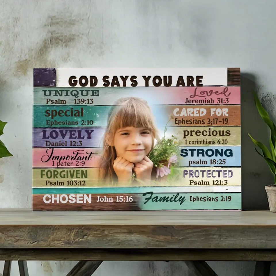 Personalized 'God Says You Are' Canvas for Daughters – Inspiring Christian Gift | 89Prints